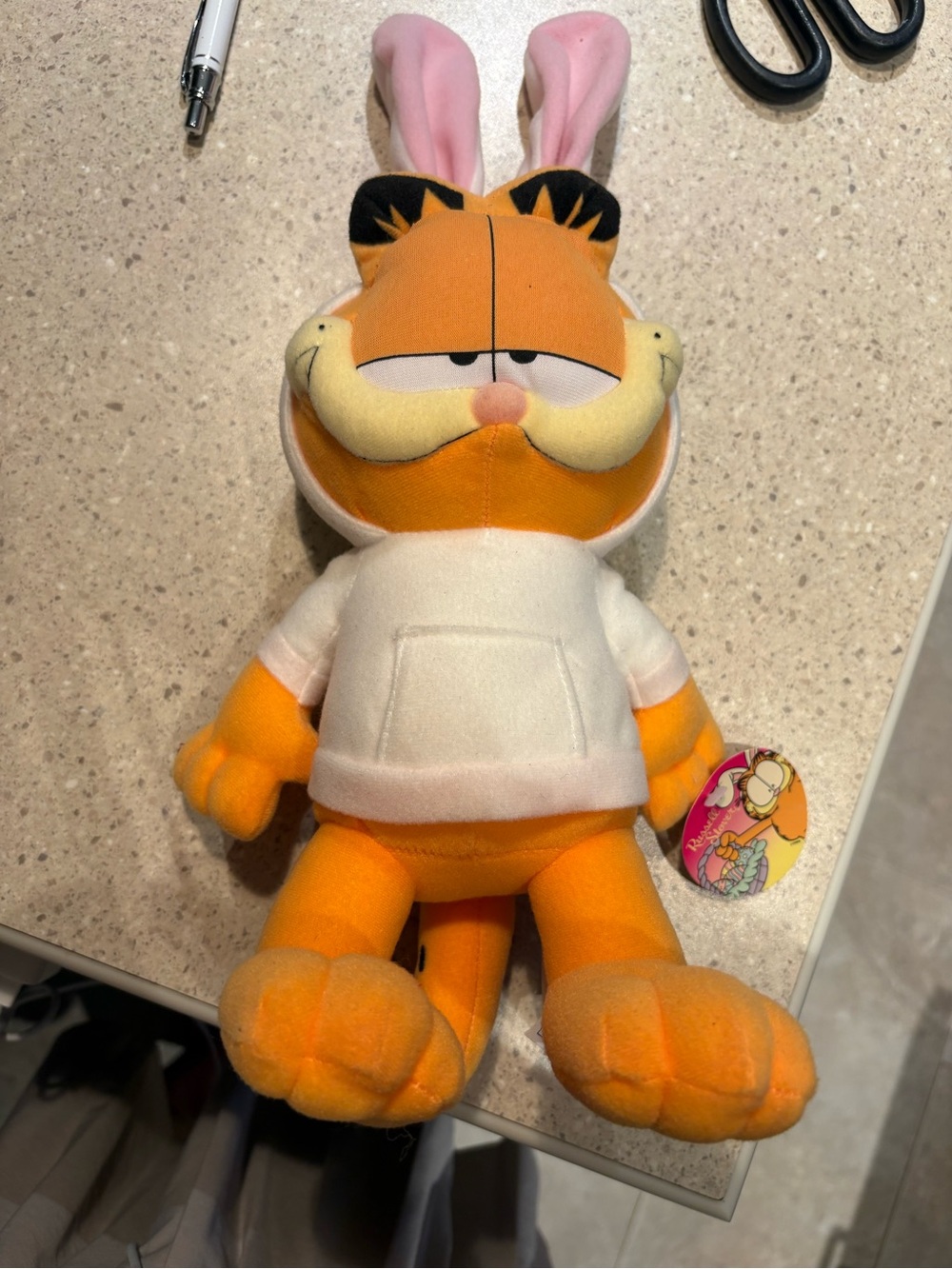 Russell Stover GARFIELD Easter Bunny Ears Plush 11” Rabbit Stuffed Animal Toy